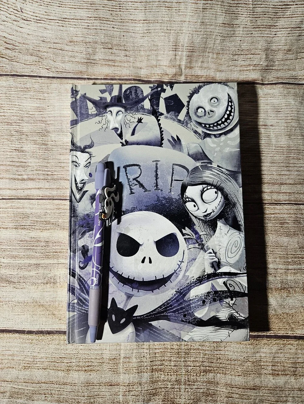 Disney Nightmare Before Christmas hard cover journal, stickers and zero pen